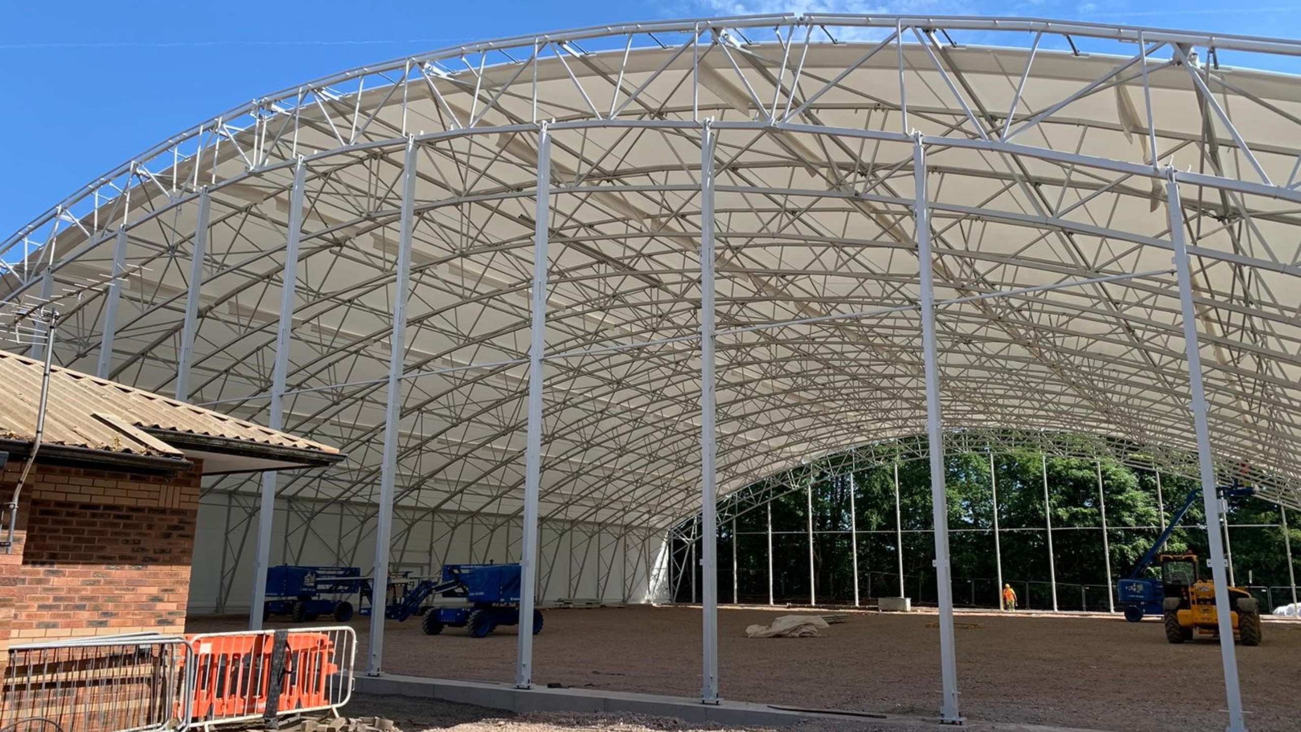 Construction reaches halfway point on new Dumfries & Galloway indoor tennis centre