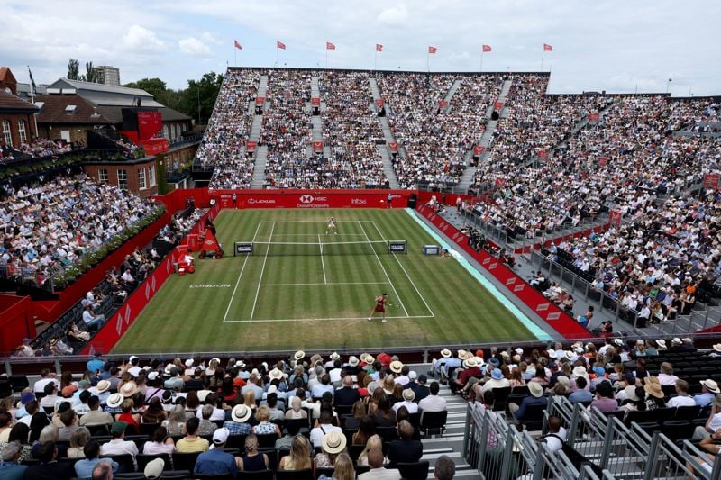 Overview of teh Andy Murray Arena at The Queen's Club during a match