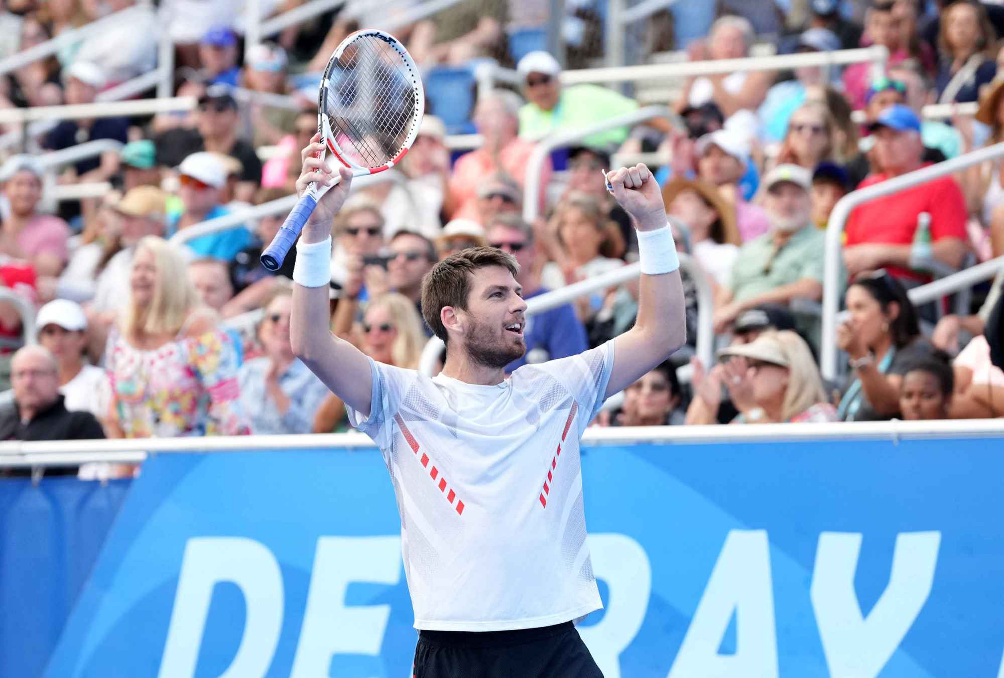 Cam Norrie celebrates winning the 2022 Delray Beach Open final