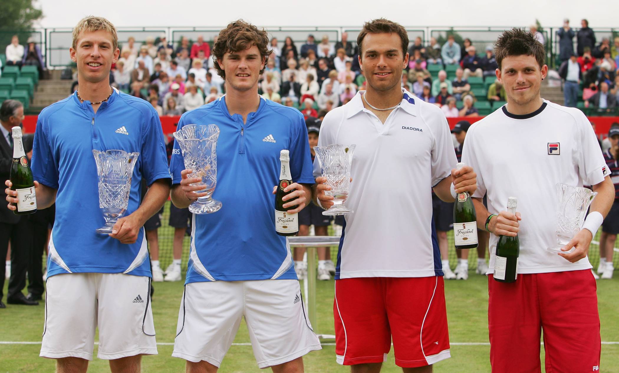 Jamie Murray holding his first grass court title in Nottingham back in 2007