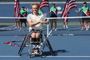 Ben Bartram photographed during the trophy presentation at the 2022 US Open