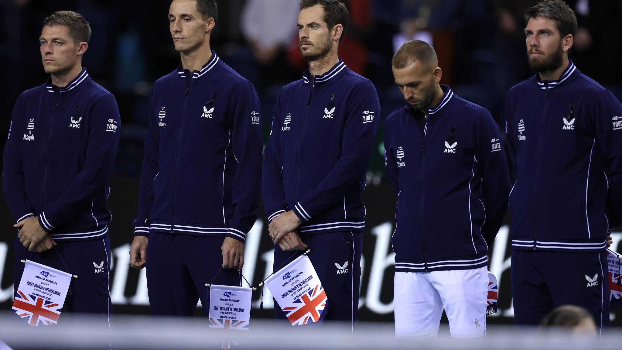 Great Britain team in standing in a line 