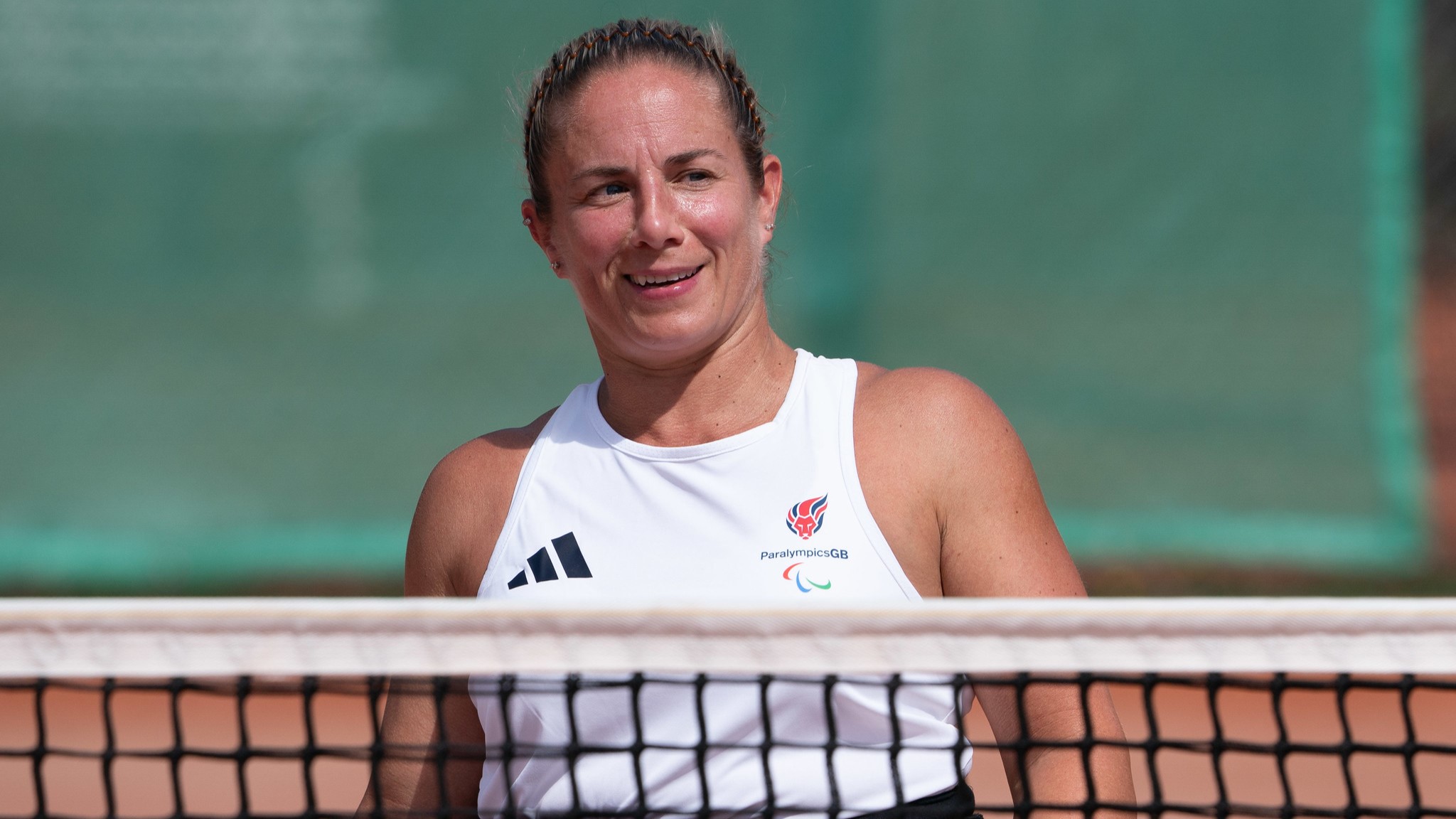Lucy Shuker smiles during practice at the Paralympics