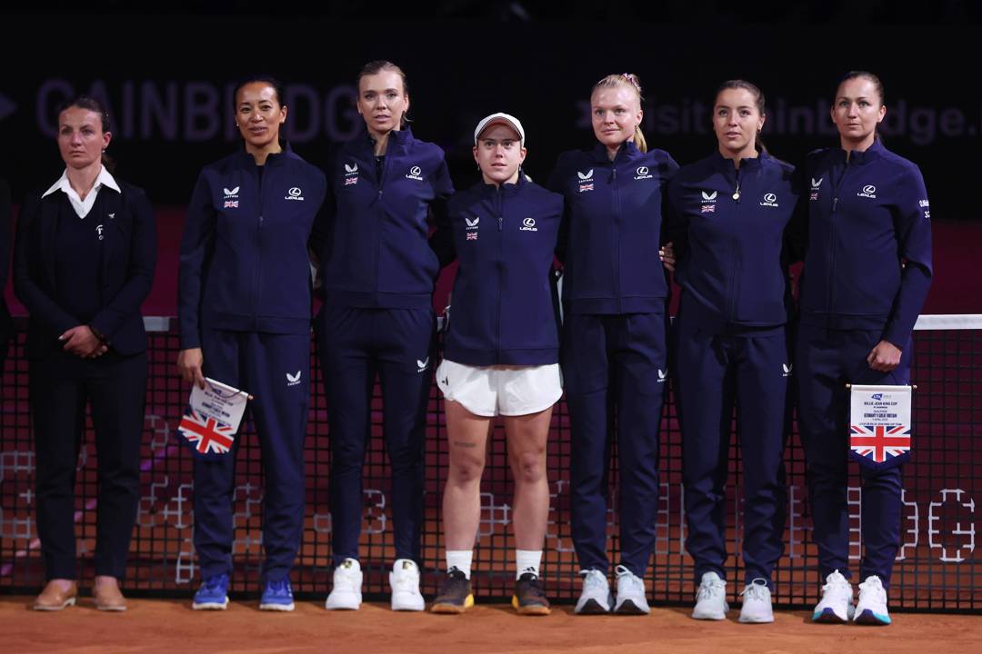 The Lexus GB Billie Jean King Cup team getting ready to face Germany