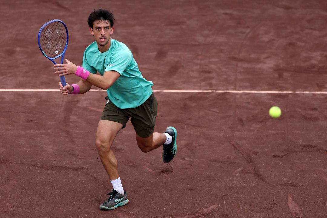 Ecuador's Andres Andrade lining up a forehand during a match