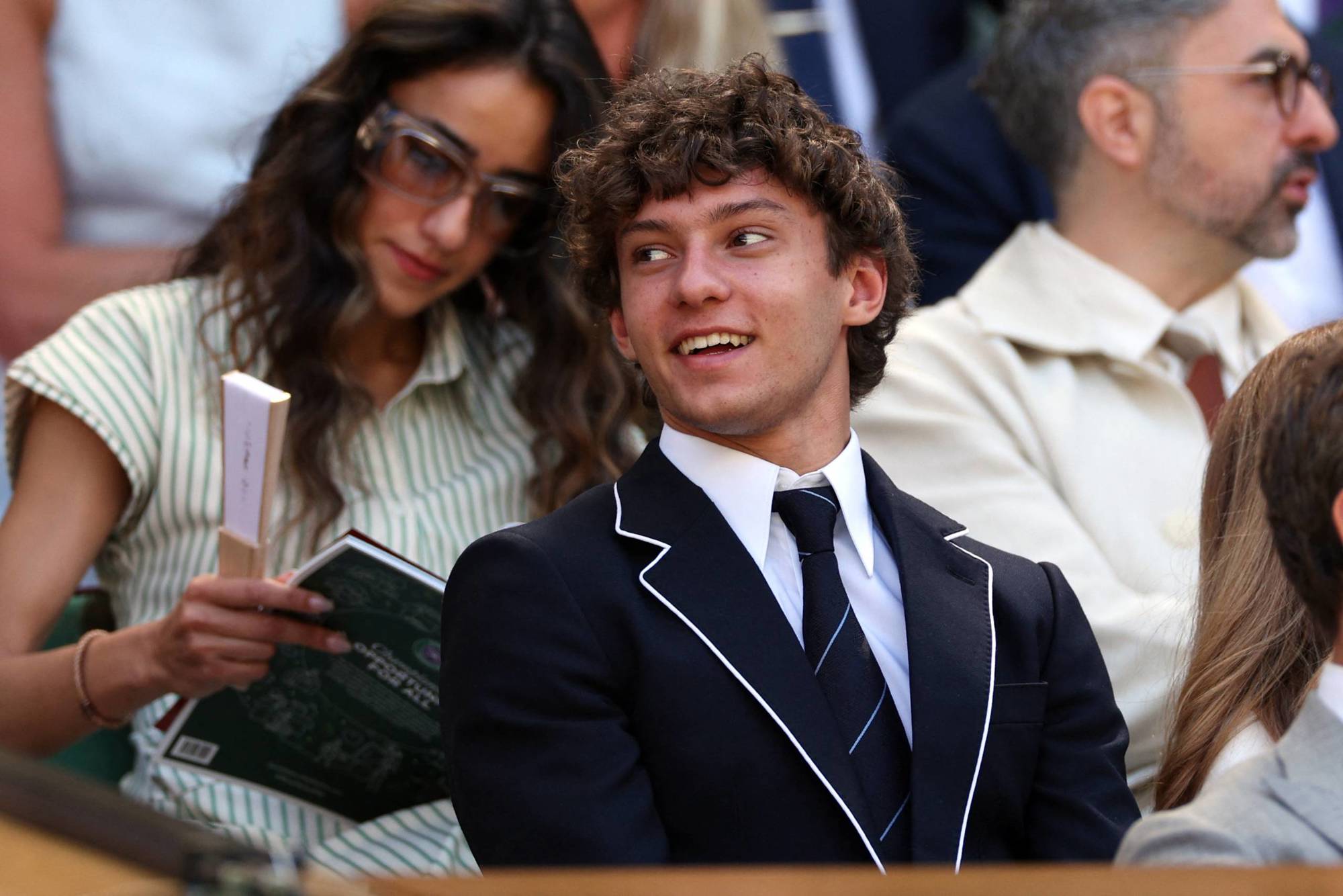 Mercedes Formula One driver Kimi Antonelli in the Royal Box at Wimbledon