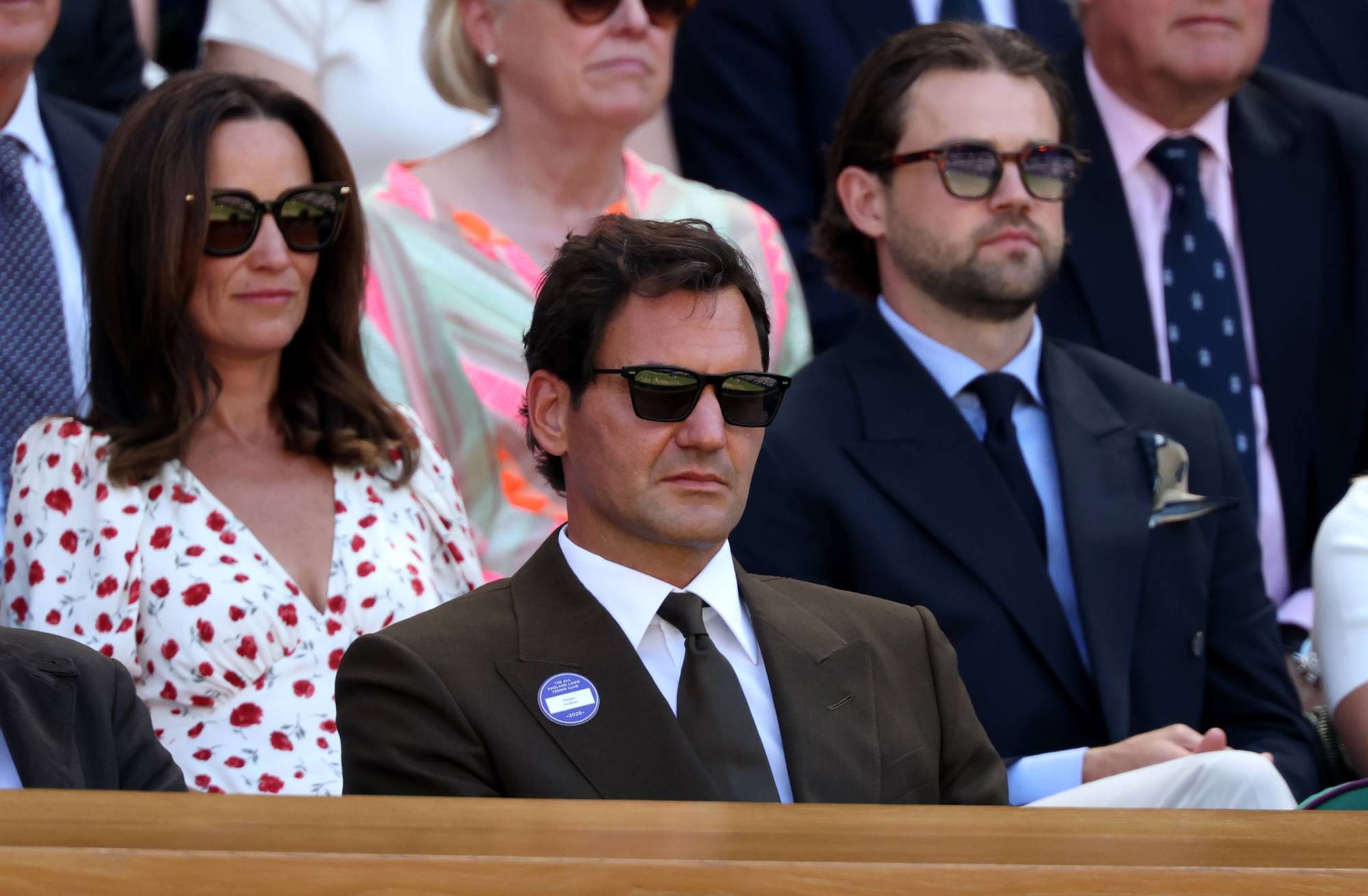 Eight-time Wimbledon champion Roger Federer in the Royal Box at Wimbledon