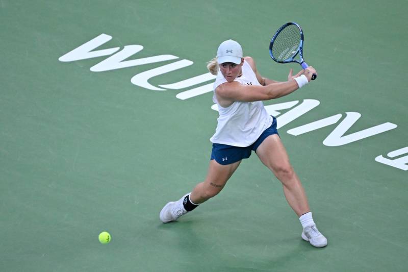 Sonay Kartal lines up a backhand during the 2026 Wuhan Open